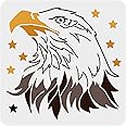 FINGERINSPIRE Eagle Stencil for Painting 30x30cm Reusable Bald Eagle Stencil DIY Craft Eagle Head Stencil American Eagle Stencil for Painting on Wall, Canvas, Furniture and Paper