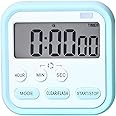 PANCA Digital Kitchen Timer & Stopwatch, Countdown Large Digits, Loud Alarm, Magnetic Stand, Round, (Multi Colour)
