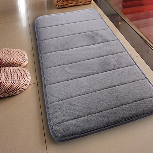 niceEshop(TM) Badezimmer Gedächtnisschaum Rutschfest Teppich Matte,Grau