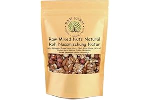 ‎RAW FARM ORGANIC NATURAL FRESH 1kg rohe Nussmischung Natur – 4 Sorten: Haselnüsse, Mandeln, Cashewkerne & Walnusskerne – ungeröstet & ungesalzen – vegan, ohne Zusätze, 100% natürlich - Raw Farm