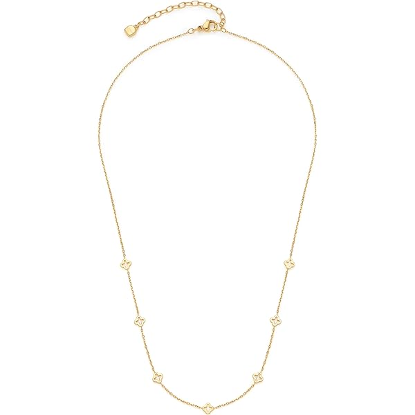 JEWELS BY LEONARDO Collar Ciao Liora, Cadena Corta De Acero Inoxidable Dorado, Placas Rectangulares Y Piedras De Cristal Transparente, 42-47 Cm De Longitud, Regalo De Joyería, 024458, 42 Cm, Acero