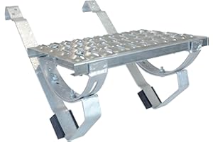 DAPRONA Set de grilles de défilement pour tuiles ondulées, marches de toit pour ramoneurs 120cm, argent inclus matériel de montage pour accéder au toit en toute sécurité