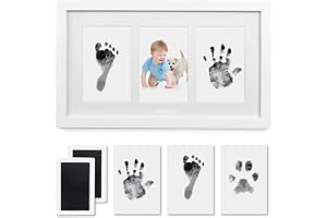 SYOSI Baby Handprint and Footprint Kit - Framed Photo Kit with Clean-Touch Ink Pad for Newborns