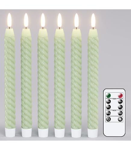Uonlytech 6er Set Flammenlose Kerzen – LED Stabkerzen Mit Timer, Batteriebetrieben, Für Weihnachten