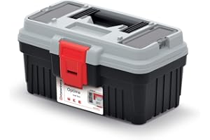 KISTENBERG Walizka narzędziowa skrzynka narzędziowa skrzynka narzędziowa z uchwytem na narzędzia, ergonomiczny uchwyt, wytrzymała pokrywa ABS, zaciski 296 x 178