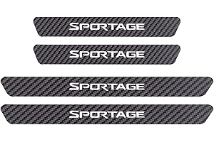 SYMILOV 4 Pièces Protecteur de Seuil de Voiture pour KI-A Sportage Seltos Rio K5 GT Line CEED, Autocollant en Fibre de Carbone de Anti-Rayures de Seuil de Porte de Voiture,Sportage