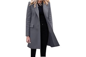 HAOLEI Blazer Femme ÉLéGant à Manches Longues Slim Fit Un Bouton OL Bureau Affaires Veste Chic De Costume Devant Ouvert Long Manteau Cardigan Blouson Jacket