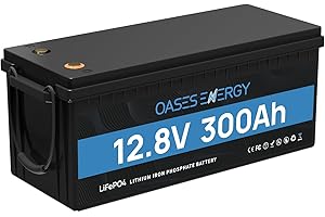 Oasesenergy LiFePO4 12V 300Ah Lithium Batterie mit 200A BMS und 4000~15000 Zyklen, 10 Jahre Lebensdauer, 3840Wh 12V LiFePO4 Akku für Wohnmobil, Solarpanel Kit, Backup-Strom, Camping, Boote