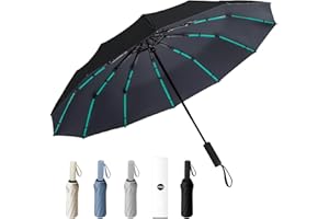 YUNYU Umbrella Windproof Strong, 12 Ribs Auto Open & Close Folding Travel, Compact & Durable UV Rain Protection for Men and Women