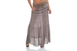 MALITO MORE THAN FASHION Malito Falda con cinturón Verano Tramo Maxi A-línea 1116 Mujer Talla Única