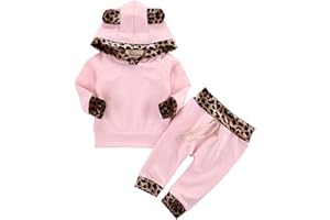 EDOTON Outfits Suit Neonato Bambina Manica Lunghe Cappuccio Vestiti Cappotto Floreale Top Felpa & Pantaloni Due Pezzi Suit