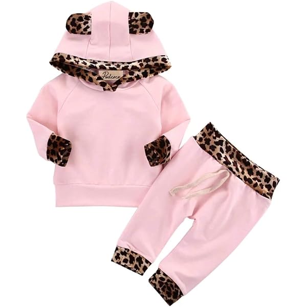 Carolilly Ensemble Enfant Bébé Fille Sweats à Manchs Longues Pantalon Vêtement Fille Printemps, Vert A, 0-6 mois