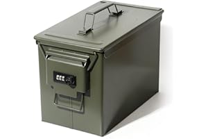 GREELUE Munitionskiste mit Zahlenschloss, US Ammo Box, Patronenbox, Aufbewahrungsbox für Lithiumbatterien, Munition (Zahlenschloss-30cm)