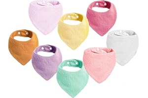 SLOSH Bavoirs Bébé Naissance Bebe Nouveau Né Bandana Coton Doux Absorbant Respirent les nourrissons Unisex Garçons Filles