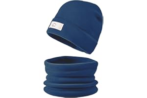 crazy bean Cappello e Scaldacollo Bambino Ragazzo in Pile Termico Set Berretto e Sciarp Calda Ragazza Imbottita Invernale