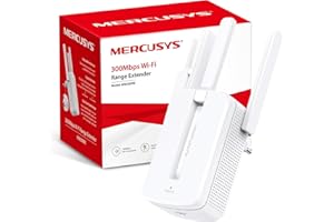 MERCUSYS TP-Link Répéteur WiFi Puissant N300Mbps, 3 antennes externes puissantes,indicateur de Signal Intelligent, WPS, MIMO, Installation Facile, Compatible avec Toutes Les Box, MW300RE