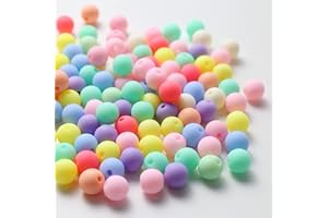 HERZWILD 400pz Colorato Acrilico Perle 10 mm Perline colorate da infilare finitura opaca acriliche in plastica opache per la creazione di gioielli collane e braccialetti fai da te