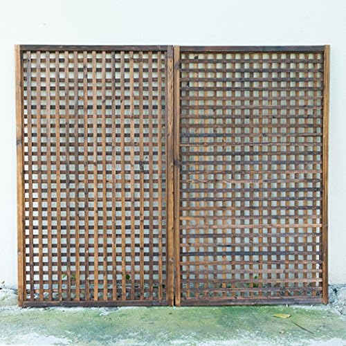 LYTSM® Flower racks, wood fence Mysterious wood Carbonization Anti-corrosion cut off Pull the net Wooden fence Wooden flower racks fence grid Climbing frame 30 × 90cm sturdy Multifunction ( Size : 60*120cm )