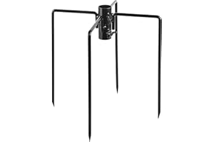 iBorn Stabilisateur de poteau en métal, base à 4 broches adaptée à la plupart des mangeoires à oiseaux Base de rechange pour l'extérieur