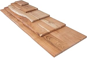 trelevo Holzplatte 160x30 cm, Akazienholz massiv 26mm, naturfarben, Zuschnitt nach Maß, Baumkantenplatte für Bastler und Heimwerker