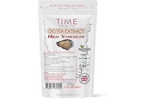 TIME HEALTH Oyster Meat Extract – Pure & Highly Concentrated – 18,000mg Whole Food Equivalent per Capsule – Zero Additives – Made in The UK to GMP Standards (60 Capsule Pouch)