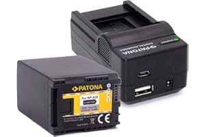 Bundlestar Set - Ladegerät 4in1 mit PATONA Ersatz für Akku Canon BP-828 (echte 2670mAh) - XA10 XA20 XA25 XA30 LEGRIA GX10 HF G30 G26 G25 G20 G10 M30 M31 M32 M36 M40 M41 M300 M301 M400 S10 S11 S1400