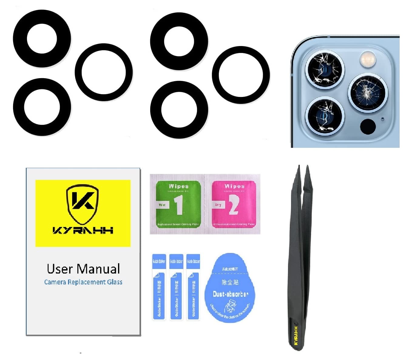 Upgrade Your iPhone 14 Pro with Kyrahh Back Camera Lens Replacement Pack