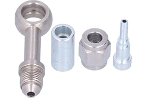 KEENSO Raccordi Freno Banjo, 4 Pezzi 0° M10 Tubo Freno in Acciaio Inox per Moto Raccordo Banjo Tubo Freno Adattatore Banjo di Ricambio Altri accessori