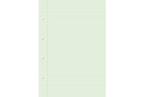 RPP Dyslexia Visual Stress Tinted Coloured Lined Writing Paper Ruled with Margin 50 Sheets 10mm Lines Green A4, 4 Hole Punched re-Fill Pack