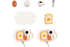 Kotkiddy Domek dla lalek miniaturowy śniadanie, mini model żywności, miniaturowe akcesoria kuchenne do jedzenia, mini chleb, mleko, jajka, kubki, talerze, łyżki, dekoracja domku dla lalek