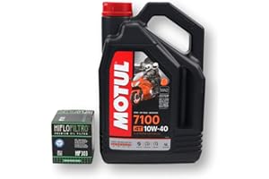 R V M RVM KIT Aceite Sintético 10W40 Moto 4T + Filtro De Aceite Modelo HF 303 Para Motos Yamaha, Honda Y Kawasaki. Envase De 4 Litros