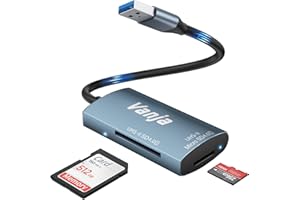 Vanja UHS-II SD 4.0 Kartenleser, High-Speed Transfer USB 3.0 Speicherkartenleser - Kompatibel mit SD/Micro SD/SDXC/Micro SDXC/SDHC/Micro SDHC/MMC/RS-MMC/UHS-II und UHS-I Karten