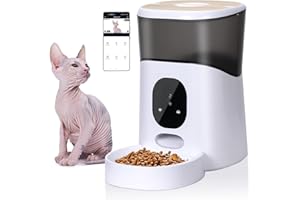Pawmate Automatic Cats Feeders with 1080P Camera, 5L Pet Feeders for Cats Automatic with Night Vision,Auto Pet Feeder for Puppy and Kitten with Bluetooth APP Control,Only Supports 2.4G Network