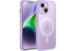 ‎JETECH JETech Magnetyczna Etui dla iPhone 14 6,1 Cala Kompatybilny z MagSafe, Półprzezroczysta Matowe Tylna Szczupły Odporny na Wstrząsy Case (Jasny Fiolet)