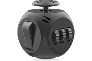 6 Sided Fidget Toy Cube Black - Fidget Cubes Fidget Fiddle Anxiety Toys for Adults,Grils,Kids,Children,Boys - ADHD,ADD,ASD - Office Classroom Travel - BY VCOSTORE