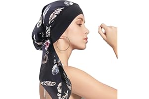 WUERKIYA Pañuelo para La Cabeza para Mujer Tocado para Mujer Tocado para Quimio Conjunto Preatado Pañuelo para La Cabeza Plisado Gorro Gorro para Mujer -azafrán de vino