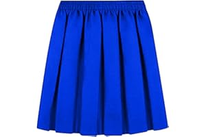 Cross Katch® Kids Girls Fully Elasticated Waist Stretchy Round Bottom Skirt, Back to School Box Pleated Skirts Formal Summer Uniform Dress Age 4-18 Years