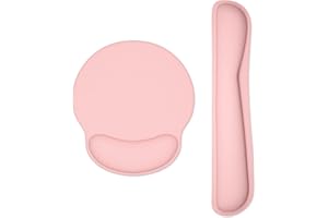 Dapesuom Tastatur-Handgelenkauflage und Mauspad mit Handgelenkstütze, Memory-Schaum-Handgelenkauflagen für Tastatur und Maus, ergonomisches Handgelenkpolster mit rutschfester Unterseite, Rosa