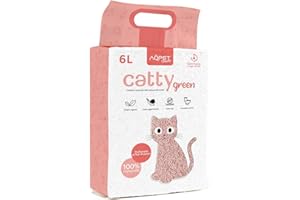 Aqpet Friends CattyGreen - Arena para Gatos de Soja Natural, de Origen Vegetal, Aroma a melocotón