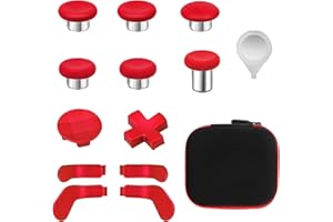VANPARK Zubehör für Xbox One Elite Series 2 Controller (Modell 1797), Metall-Thumbsticks, Paddel, Joysticks, Ersatzteil-Kits, kompatibel mit Xbox Elite Wireless Controller Serie 2 Core (rot)