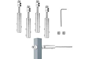 STFALI 4 Stück Seilspanner, Seilspanngarnitur,Seilspanner Edelstahl, Drahtseil Spanner für Drahtseil 4 mm, Drahtseilklemme 4mm Spannterminal zur Befestigung Abspannung von Drahtseilen