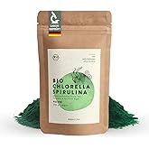BIO Chlorella Spirulina Pulver 250 g, rückstandskontrolliert, nach EU-ÖKO-Standard hergestellt, vegan, laktose- & glutenfrei,