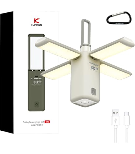 Lanterne De Camping KLARUS CL3 Rechargeable – 5 Modes, 280 Lumens, 3 Températures, Aimantée, Suspensible, Idéale Pour Tente, Panne Ou Voyage