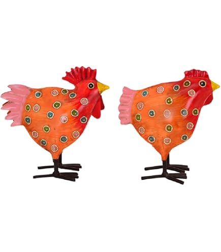Deko-Huhn Oder Hahn Aus Metall – Shabby-Optik, Ca. 51 Cm Hoch, Garten- Oder Hausdekoration