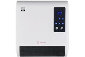 SHX Bad-Heizlüfter 2000W SHX71BHL2000W – Badezimmer-Heizlüfter, 2000 Watt, Schutzklasse: IPX2, Display, Timerprogrammierung, Fernbedienung, weiß/schwarz