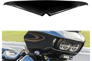 HCmotorku Adesivo per faro del motociclo per fari delle sopracciglia, palpebre per la punta superiore, copertura decorativa per Harley Road Glide 2015-2023, nero