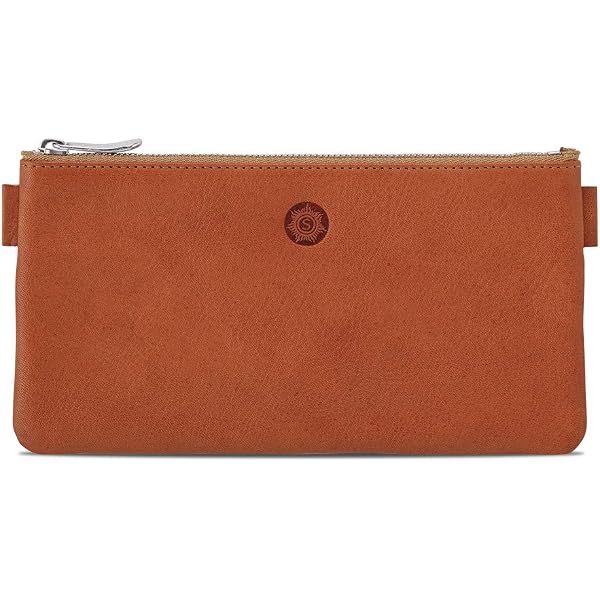 Sonnenleder Kosmetiktasche – Innentasche Mit Reißverschluss, Natur, Ca. 16x10 Cm – Für Stifte, Schminke & Mehr