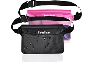 iVoler Borsa Impermeabile Custodia Impermeabile con Cintura Vita per Cellulari, Fotocamera, Portafoglio, Sacca Impermeabile Marsupio per Sport Pesca Vela Escursione