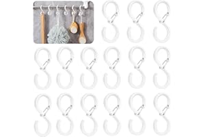 PUCIO crochet s avec boucle de sécurité, 15 crochets blancs,9.2cm tricot au crochet, suspension au crochet,Convient pour un poteau de 2.8 cm,pour salle de bain,cuisine,chambre(grand)