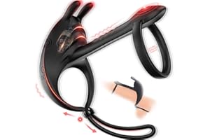 Contitop Anillo Vibradorador Pene Juguetes Sexuales, Anillo Pene Masculino Vibradorador Hombre con 9 Modos, Juguetes Eróticos Para Pareja Sexuales Vibrador, Black